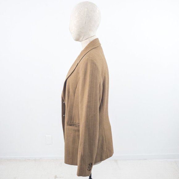 Vintage M French Cashmere 2pc Set Blazer Vest Tan - Picture 10 of 14